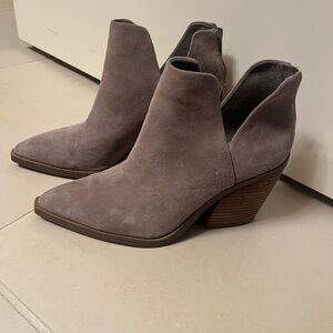 Vince Camuto Suede Ankle Booties in Taupe